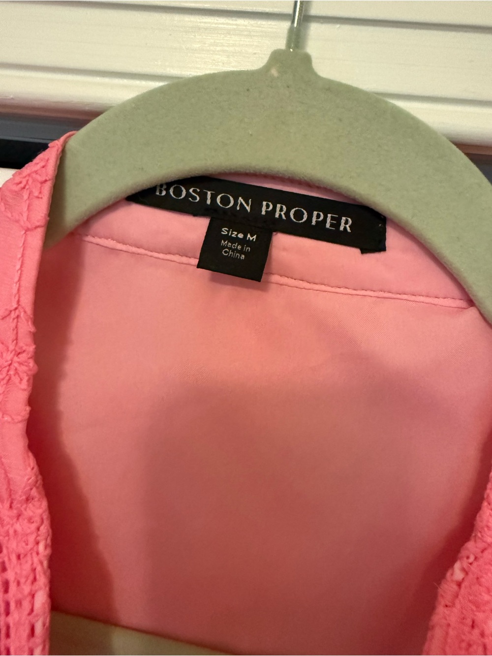 Boston Proper Pink Ruffled Lace Blouse - Picture 5 of 5